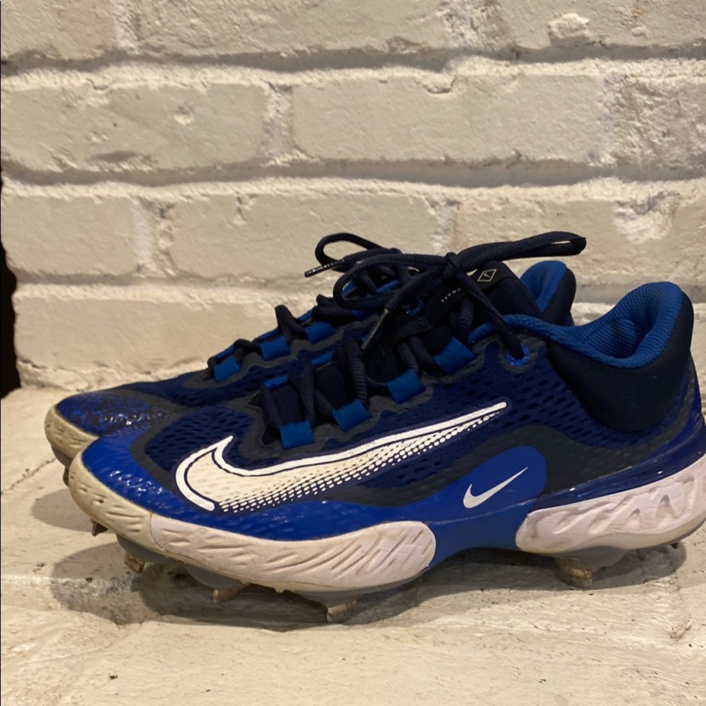 Nike metal cleats men size 8 Blue and White Shoes